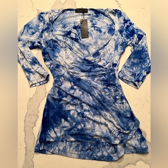 Doublju Wrap tye dye blouse M - Picture 1 of 4